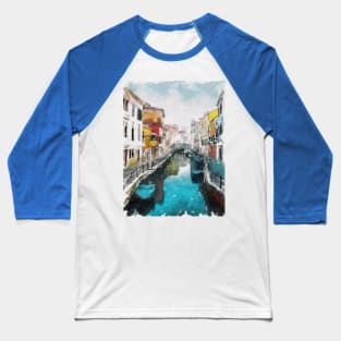 Burano Canal Venice Italy Baseball T-Shirt
